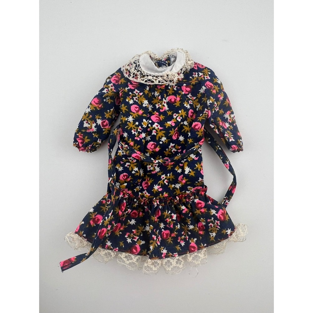 1978 Skipper Barbie Fashion Collectible Floral Navy Dress w/ Lace –‎ HTF